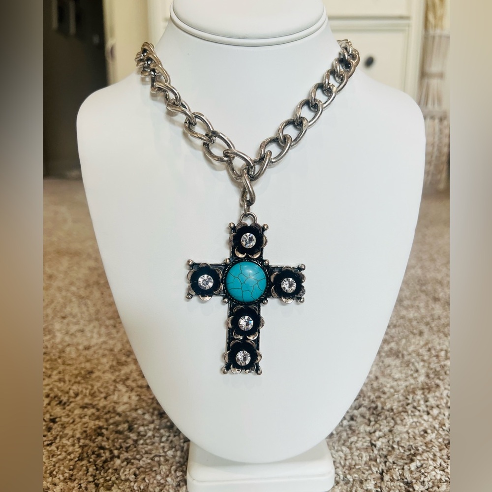 Texas size Cross Necklace and Chain